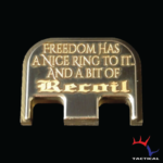 “Freedom has a bit of Recoil” - Brass Glock Rear Slide / Back Plate, Gen 1-5 17-41,44,45