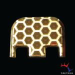 “HEX/HONEYCOMB” - Brass Glock Rear Slide / Back Plate Cover, Gen 1-5 Model 17-41, 44, 45