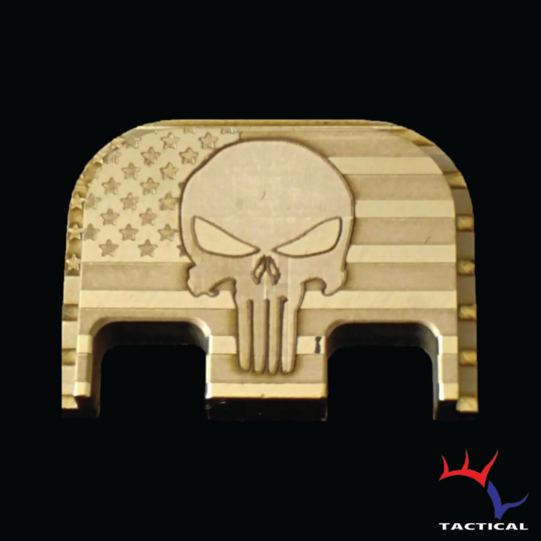 Milspin California Flag Glock Slide Back Plate - CNC Milled, Stainless/Brass, Fits Gen 1-5